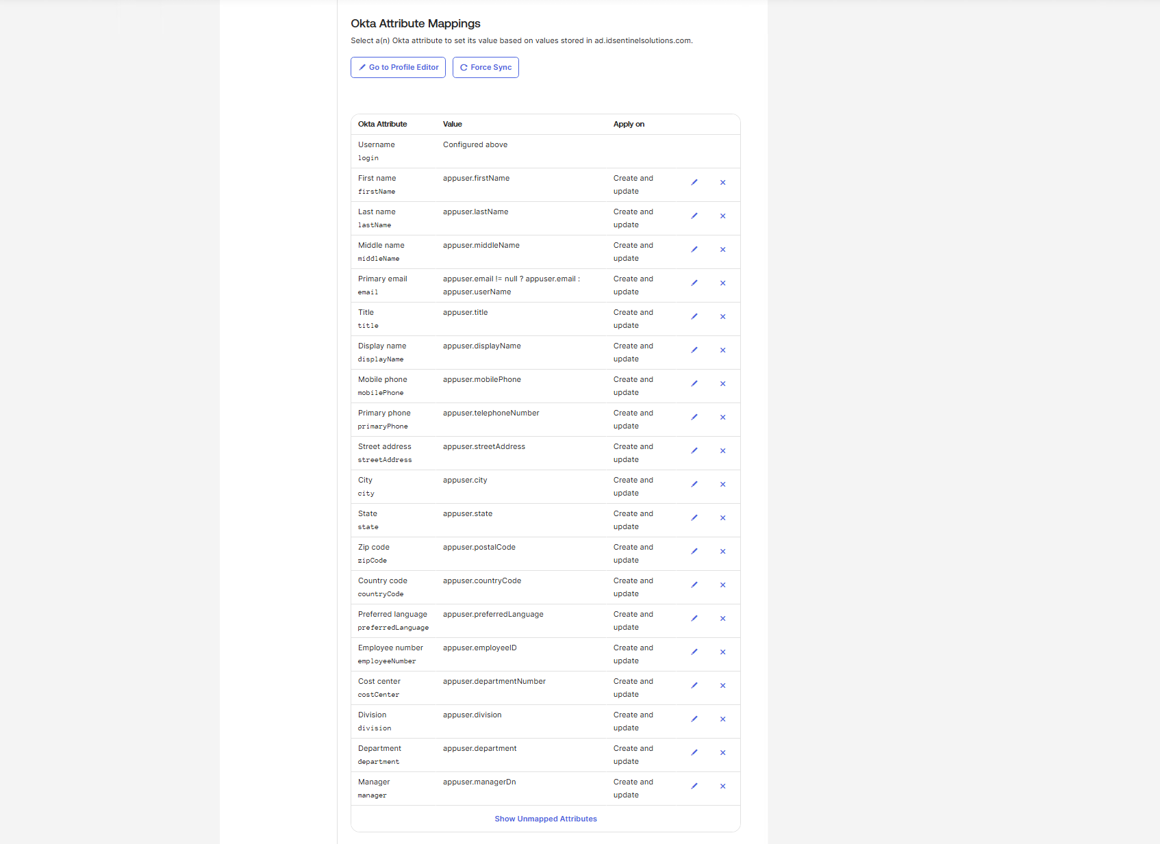 Attribute mappings verified in To Okta tab