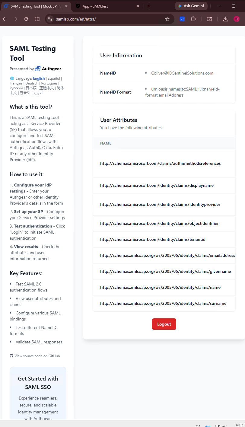 Legacy SSO validated — pre-migration baseline