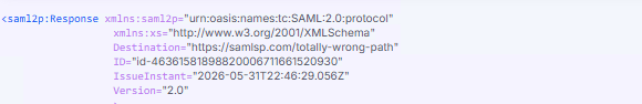 Break/Fix 1 — wrong ACS URL