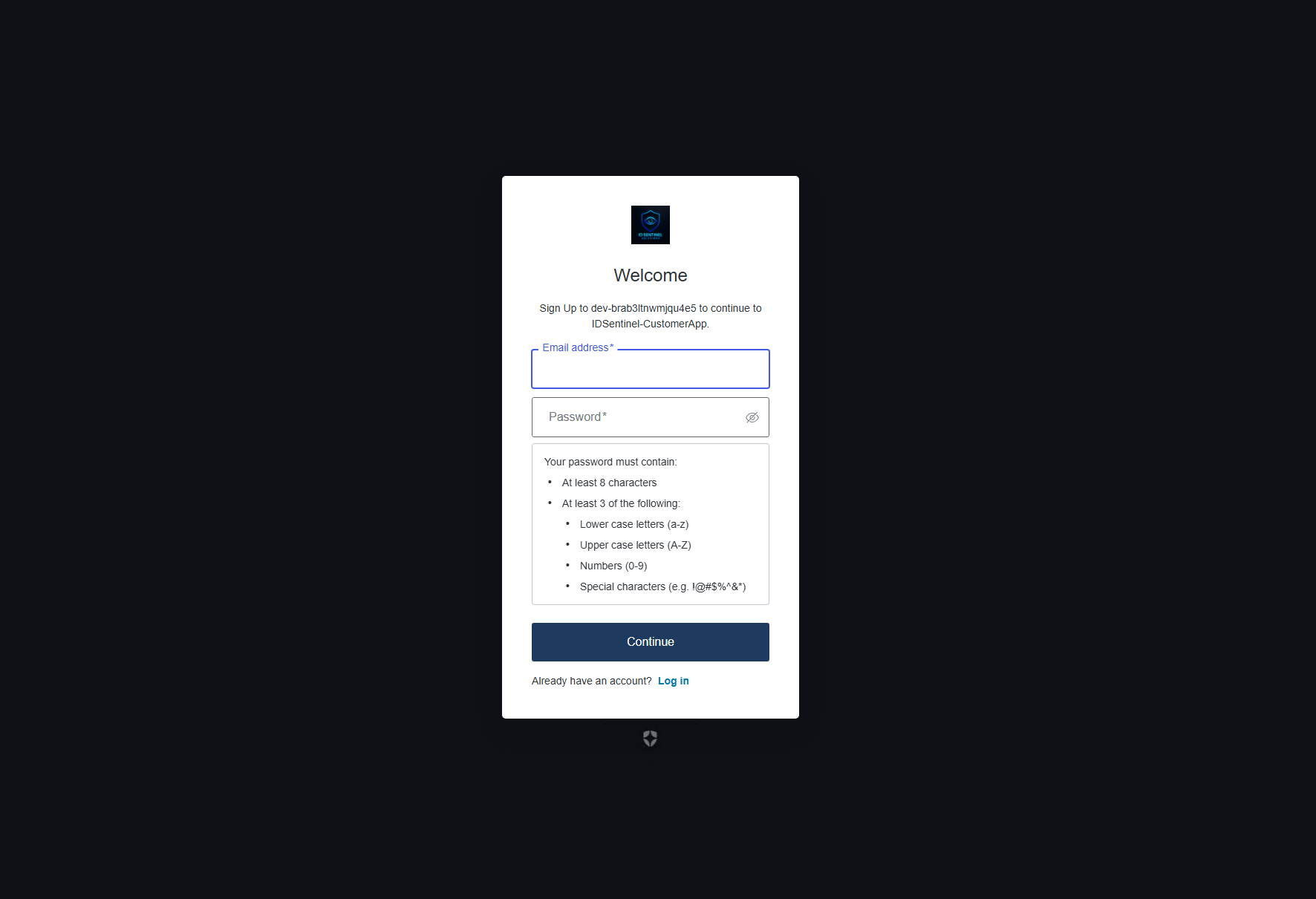 Self-service sign-up and sign-in flow validated