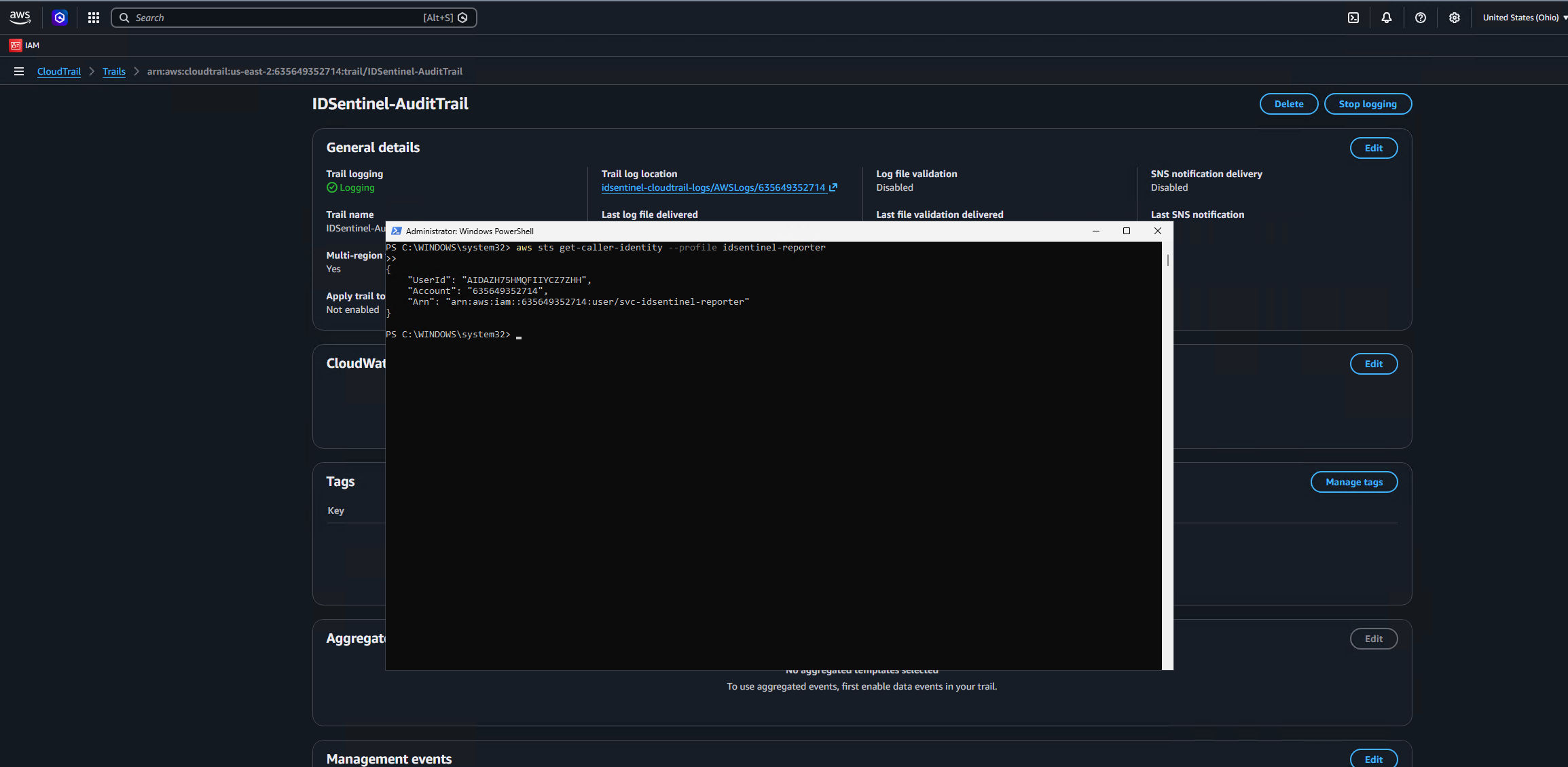 Baseline identity confirmed — user, not role