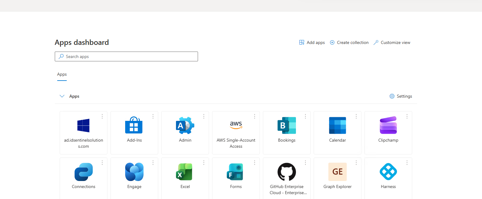 AWS app tile visible in MyApps portal