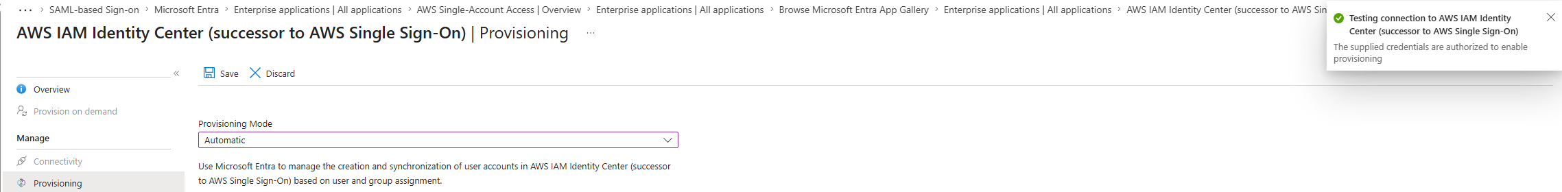Connection test passed — SCIM endpoint reachable