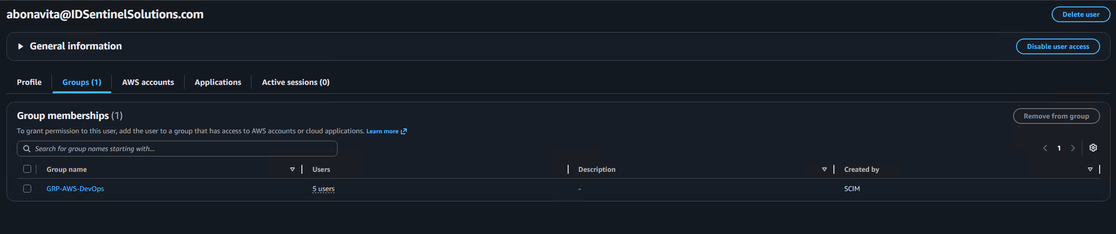 Permission set updated in AWS — ReadOnly removed, PowerUser applied